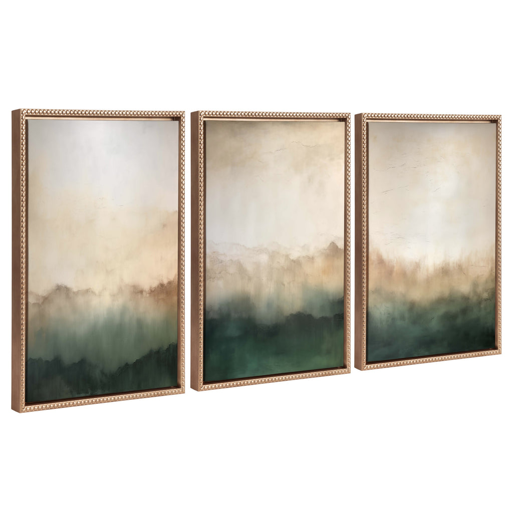 Sylvie Green Mountain Abstract I, II and III Framed Canvas Art Set by Amy Lighthall