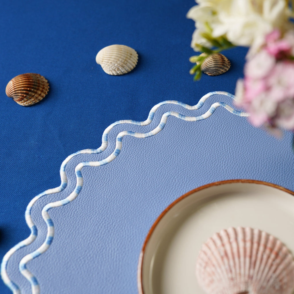 ELYSIAN LIGHT BLUE FAUX LEATHER PLACEMAT (Set Of 4)