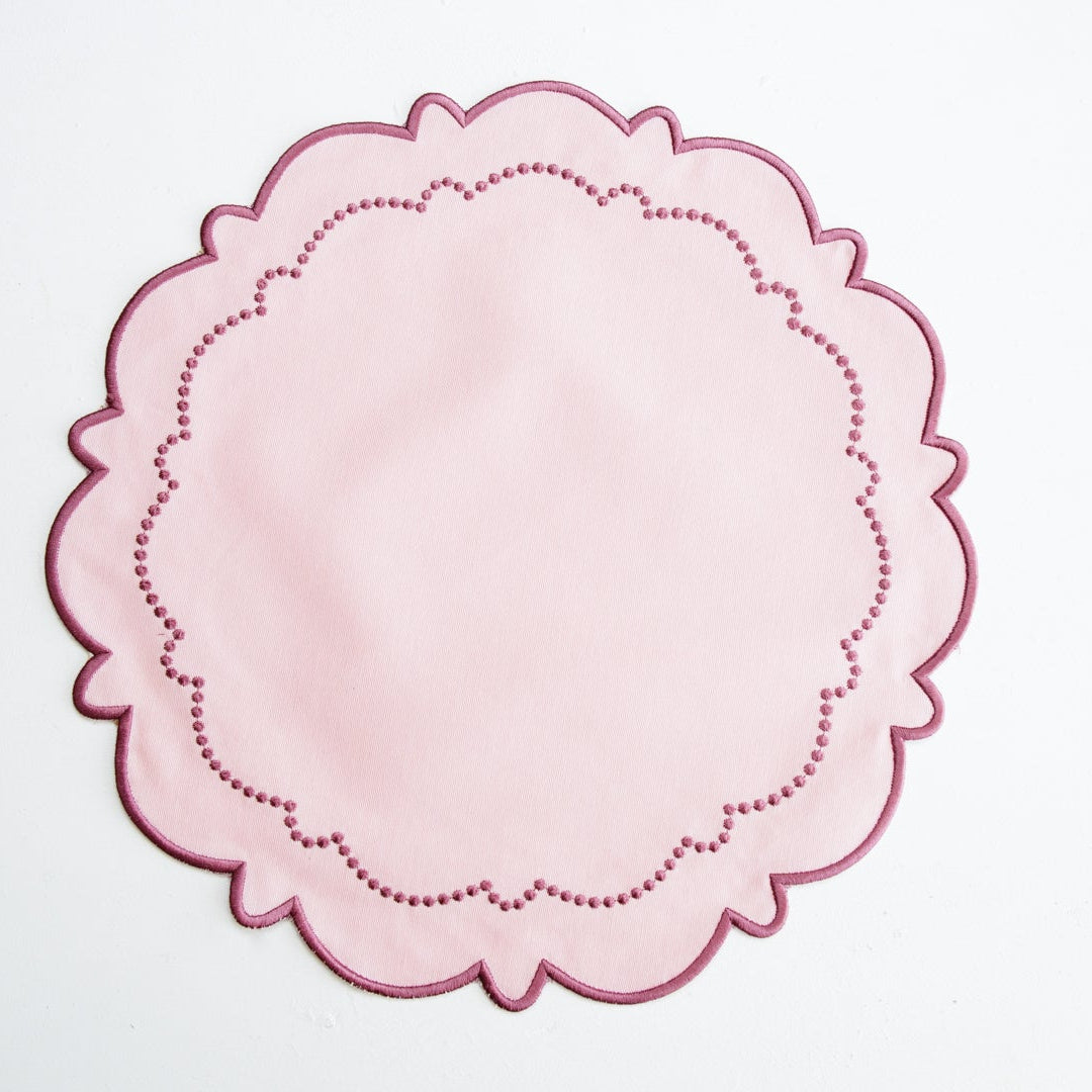 HARMONY LIGHT PINK ROUND FABRIC PLACEMAT (Set Of 4)