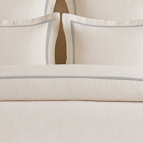 Linen Frame Trim Duvet Cover Set