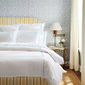 Ava 400TC Cotton Scallop Embroidery Sateen Solid Duvet Cover Set