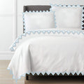 Ashley 400TC Cotton Traingle Embroidery Sateen Solid Duvet Cover Set