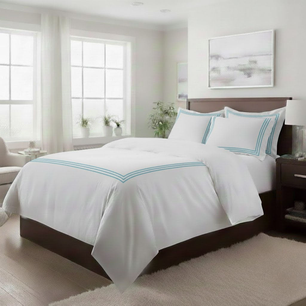 500TC Cotton Sateen Triple-Embroidery Duvet Cover Set