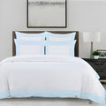 Smart Border 400TC Cotton Embroidery Sateen Solid Duvet Cover Set