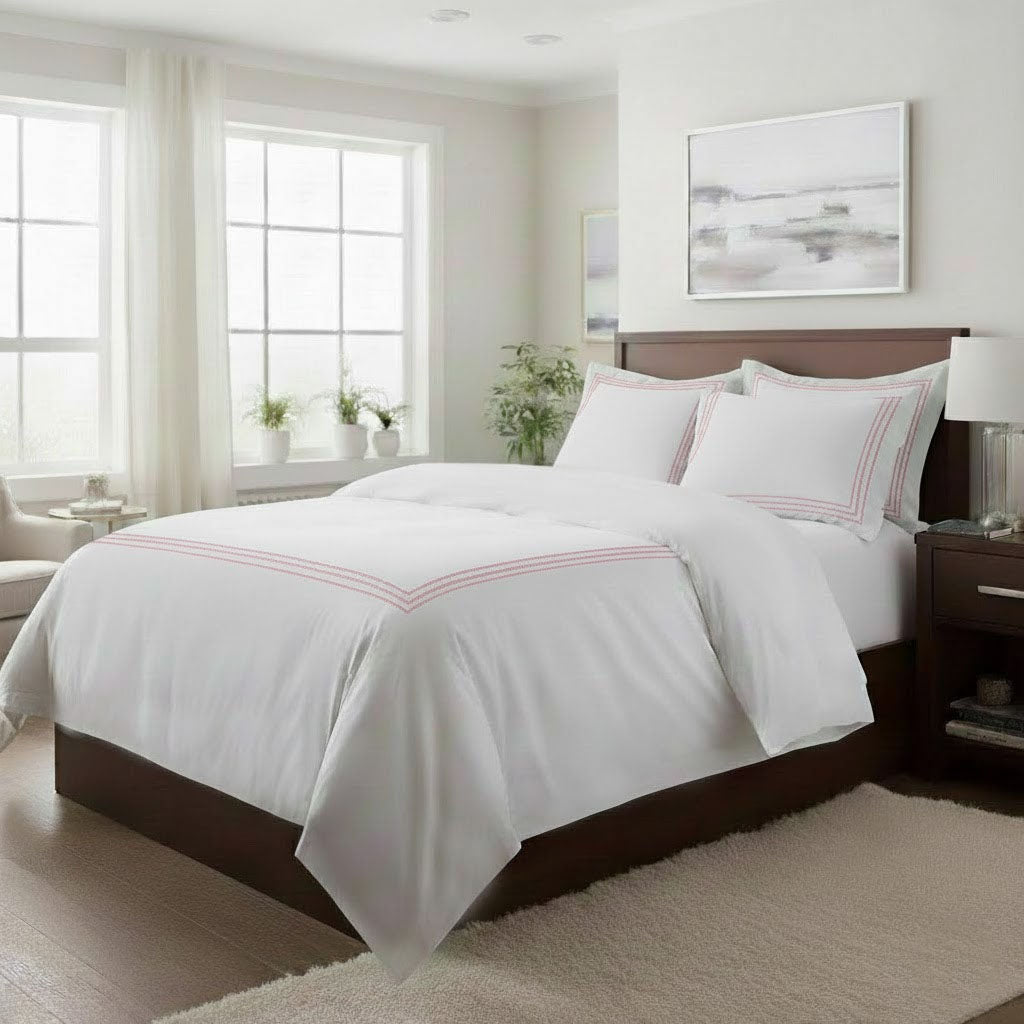 500TC Cotton Sateen Triple-Embroidery Duvet Cover Set