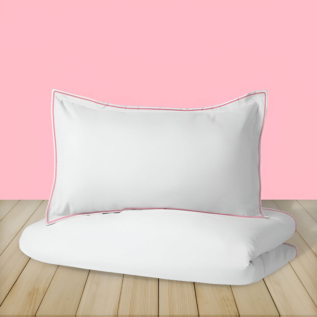 400TC Embroidery Cotton Sateen Solid Duvet Cover Set