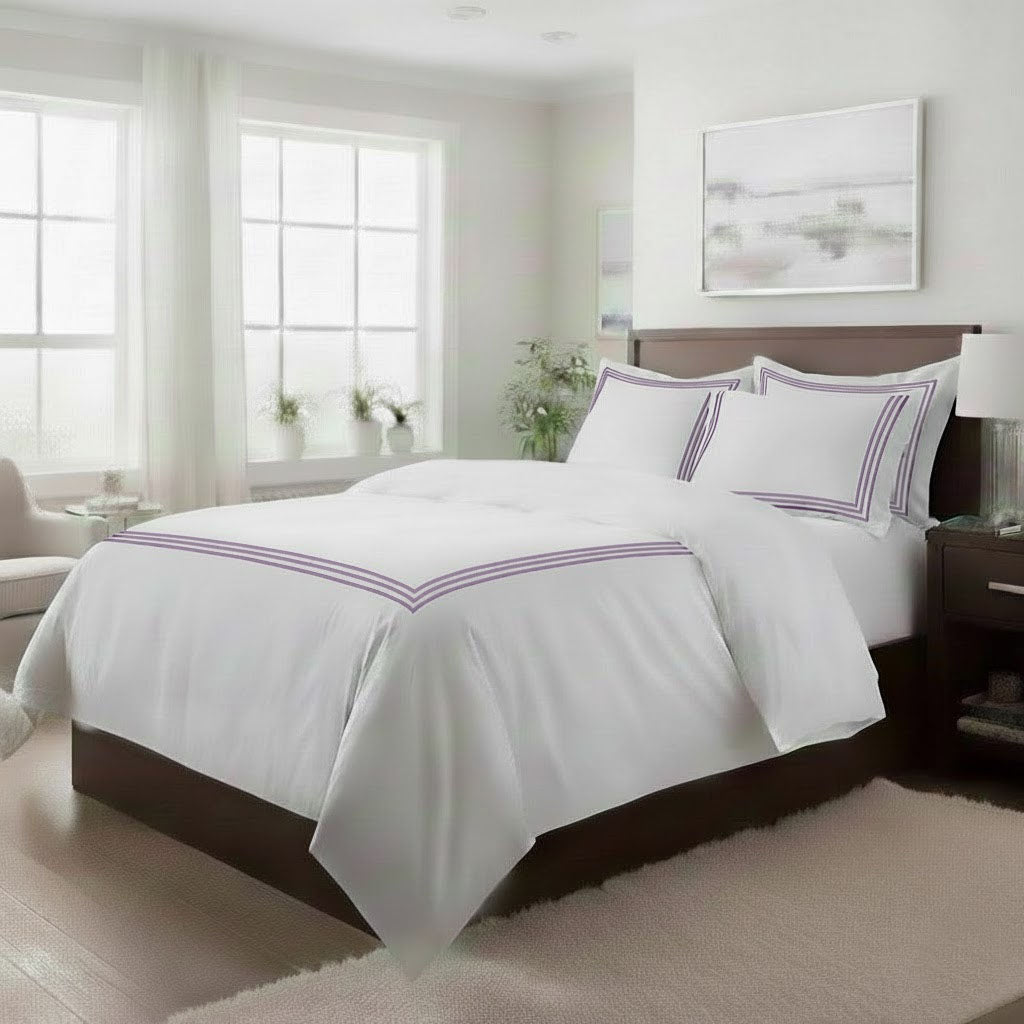 500TC Cotton Sateen Triple-Embroidery Duvet Cover Set