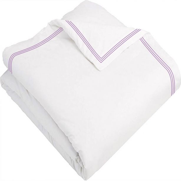 400TC Cotton Triple Edge Embroidery Sateen Solid Duvet Cover Set