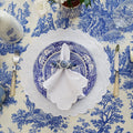 LILY WHITE ROUND FABRIC PLACEMAT & NAPKIN SET (Set Of 4)
