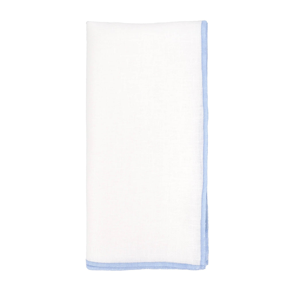 Linen Napkins With Blue Stitch Edges, Set of 4