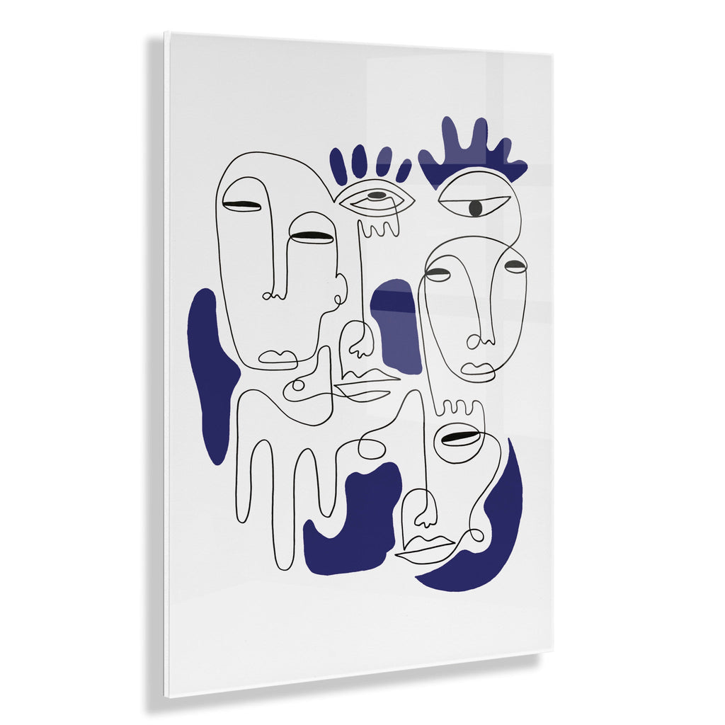 Mystery Blue Floating Acrylic Art by Shatha Al Dafai