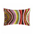 Lucid Silk Velvet Ikat Throw Pillow Cover, 16 x 24