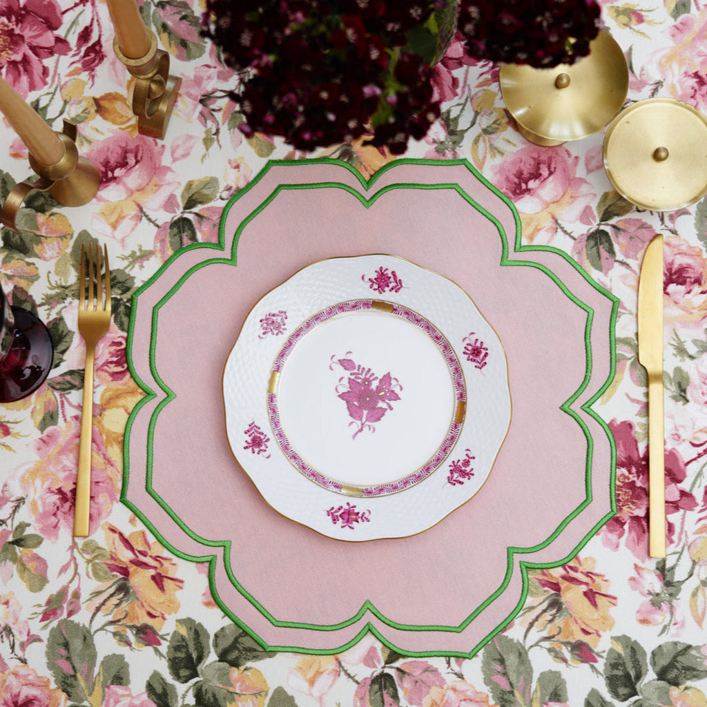 LUMERA PINK WAVY EDGE FABRIC PLACEMAT (Set Of 4)