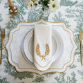 LUNA IVORY GOLD TRIM PLACEMAT & NAPKIN SET (Set Of 4)