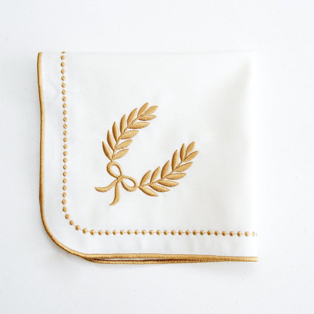 LUNA IVORY GOLD TRIM PLACEMAT & NAPKIN SET (Set Of 4)