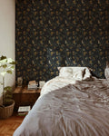 Lunaria Vine Wallpaper in Iron Slate