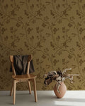 Lunaria Vine Wallpaper in Ochre Bloom