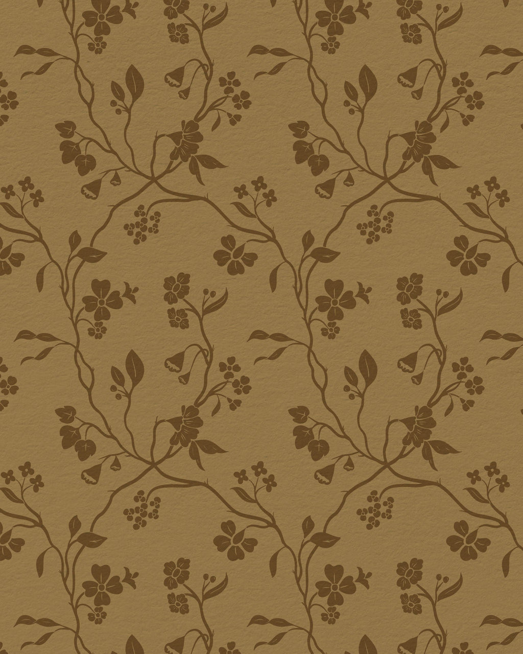 Lunaria Vine Wallpaper in Ochre Bloom