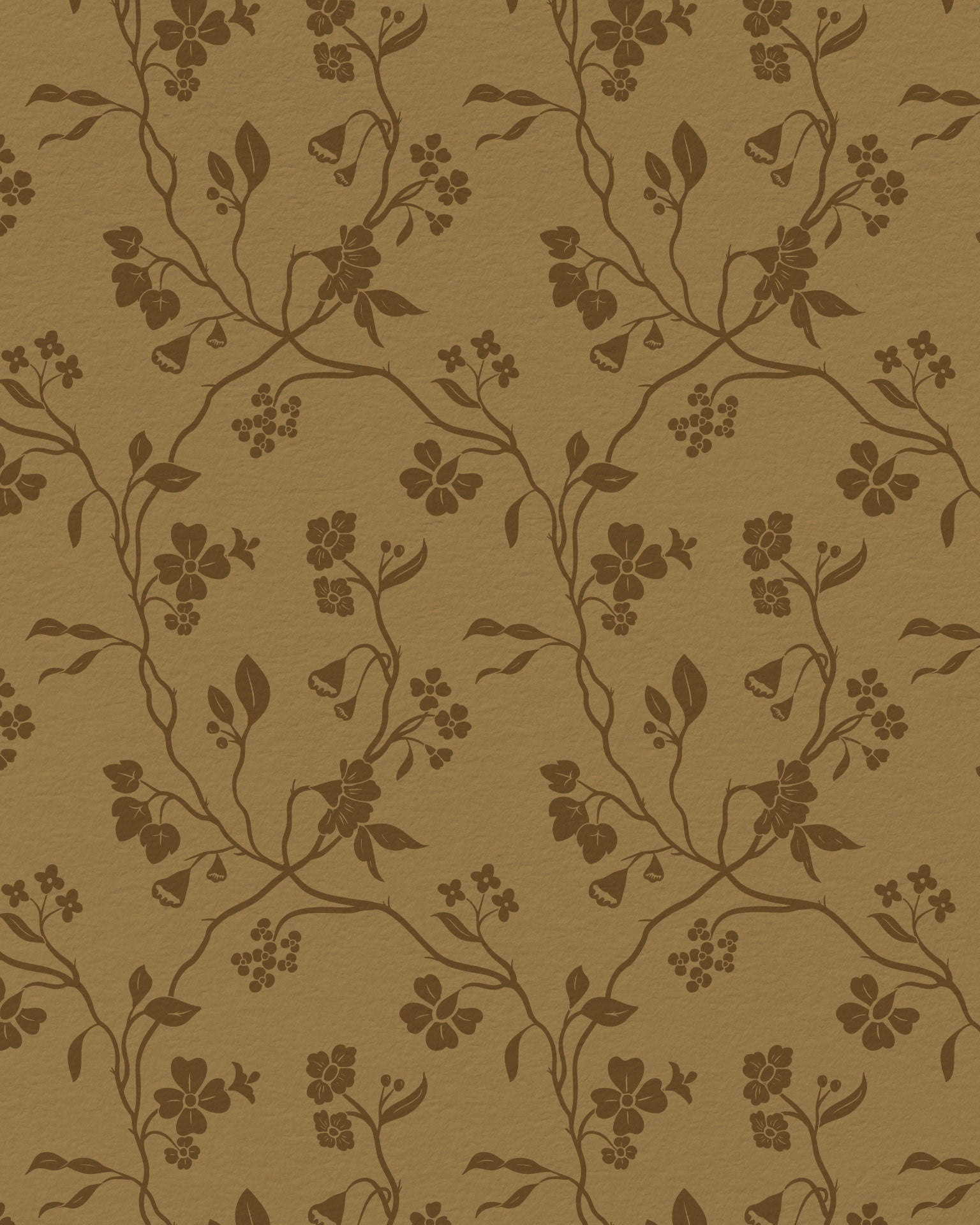 Lunaria Vine Wallpaper in Ochre Bloom