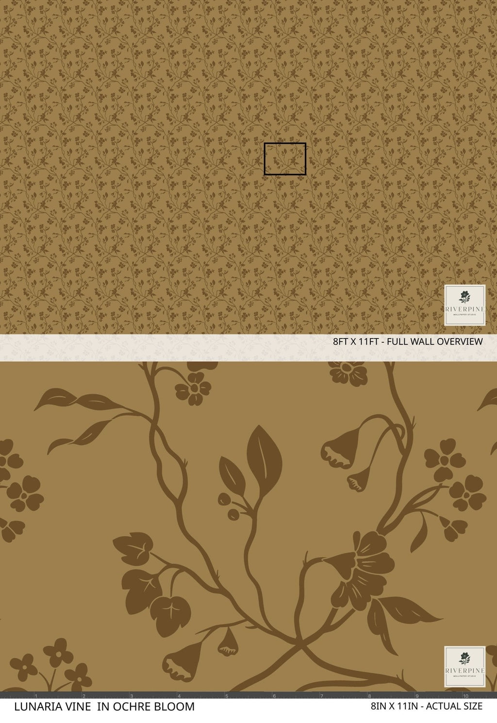 Lunaria Vine Wallpaper in Ochre Bloom