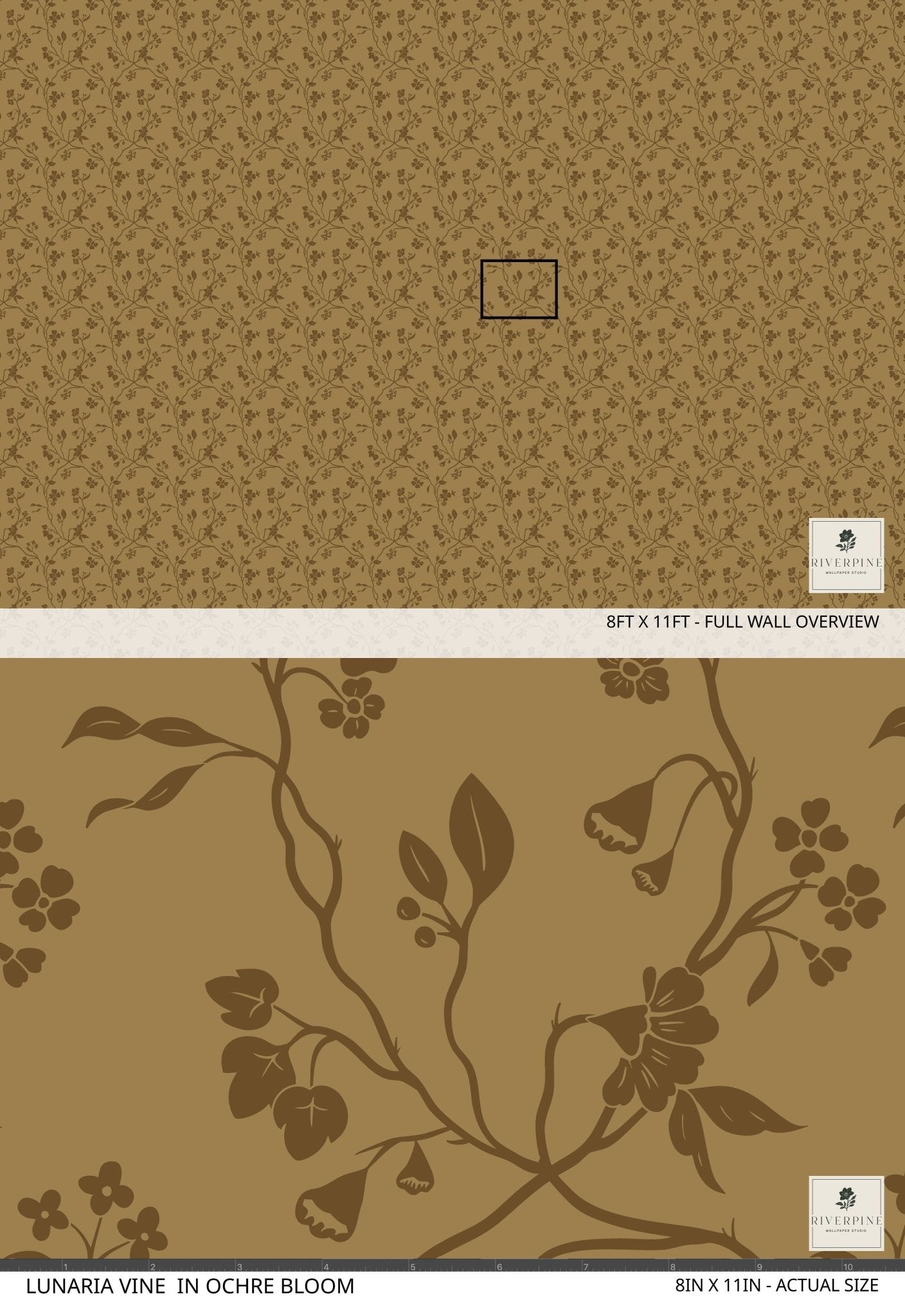 Lunaria Vine Wallpaper in Ochre Bloom