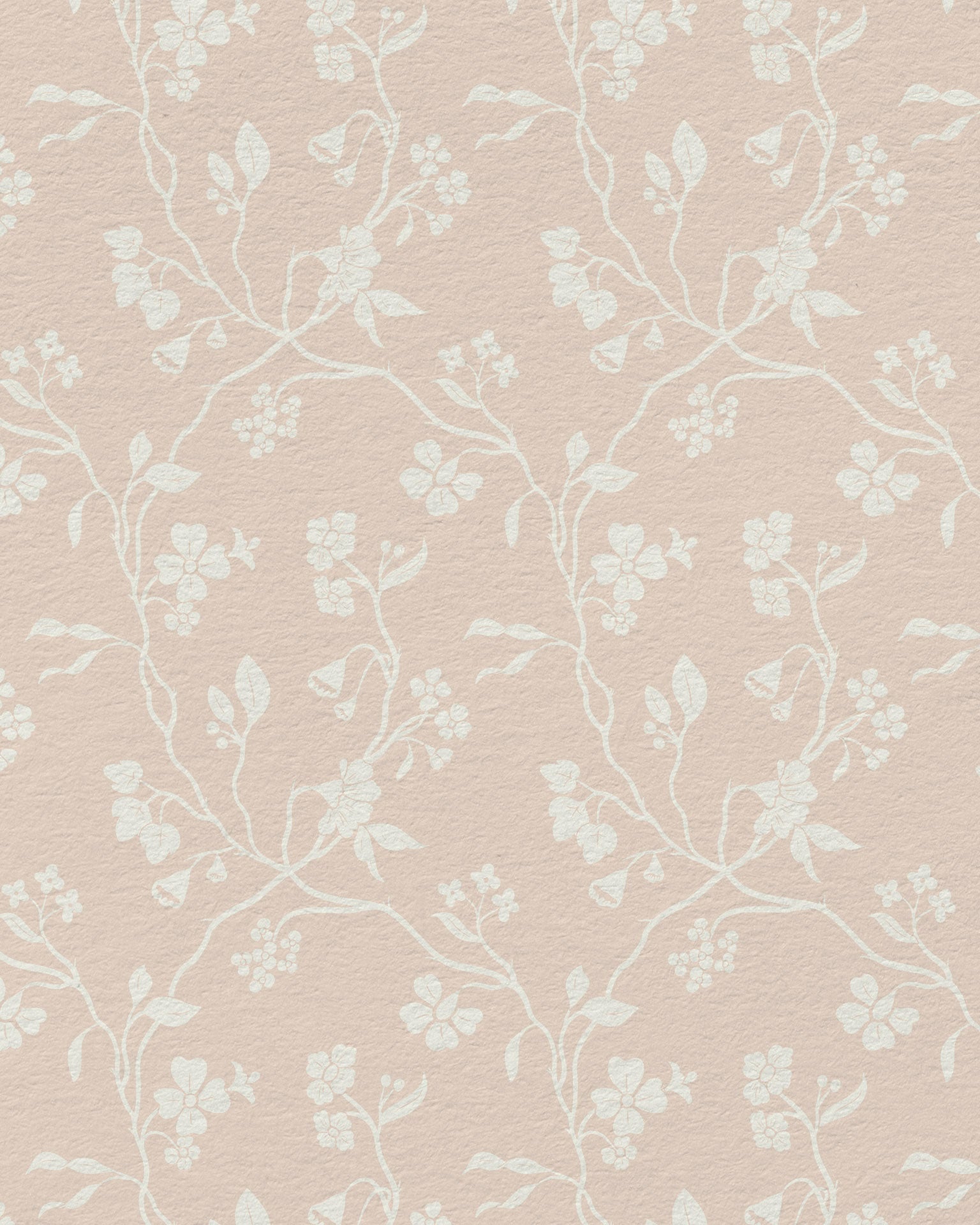 Lunaria Vine Wallpaper in Rose Bisque