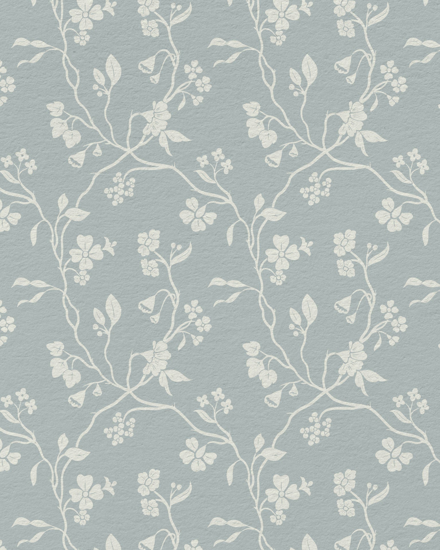 Lunaria Vine Wallpaper in Silver Mist