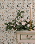 Lunaria Vine Wallpaper in Soft Alabaster