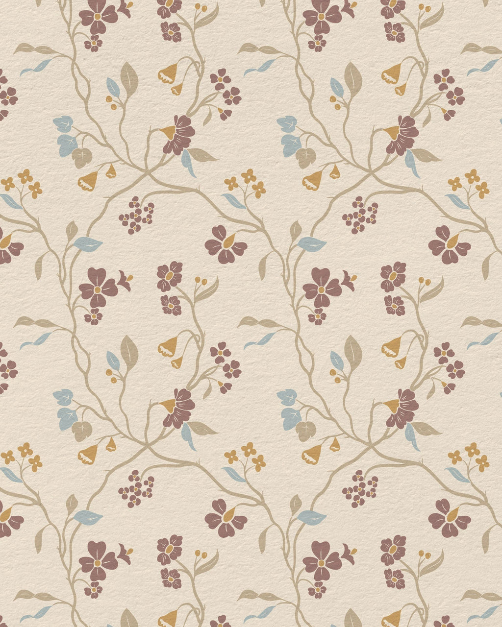 Lunaria Vine Wallpaper in Wildflower Cream