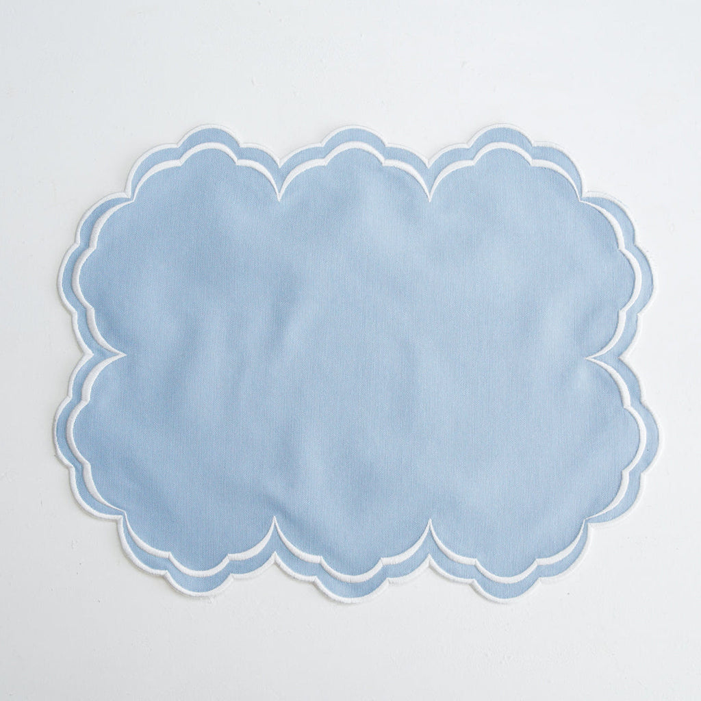 AQUELLE BABY BLUE RECTANGLE FABRIC PLACEMAT (Set Of 4)