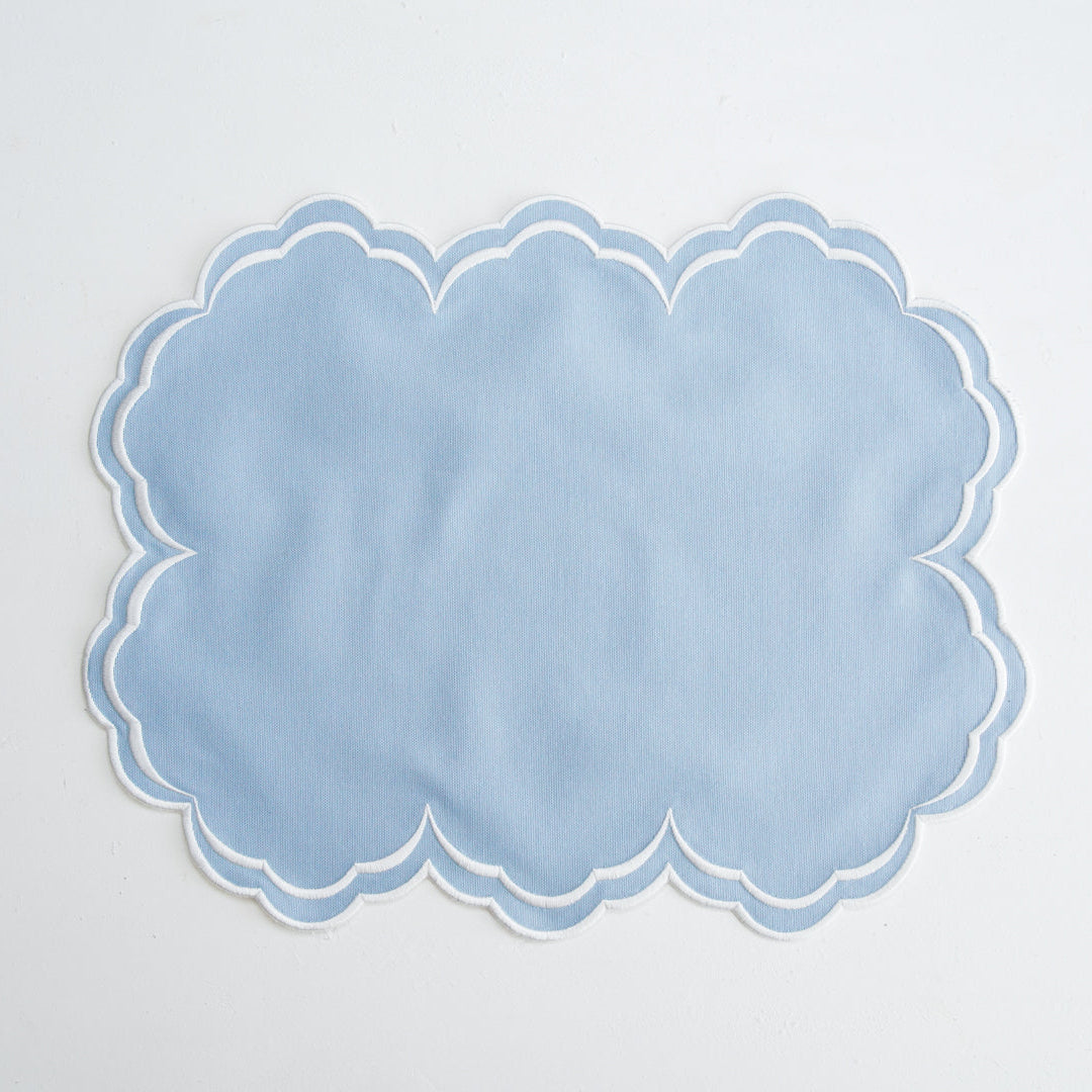 AQUELLE BABY BLUE RECTANGLE FABRIC PLACEMAT (Set Of 4)