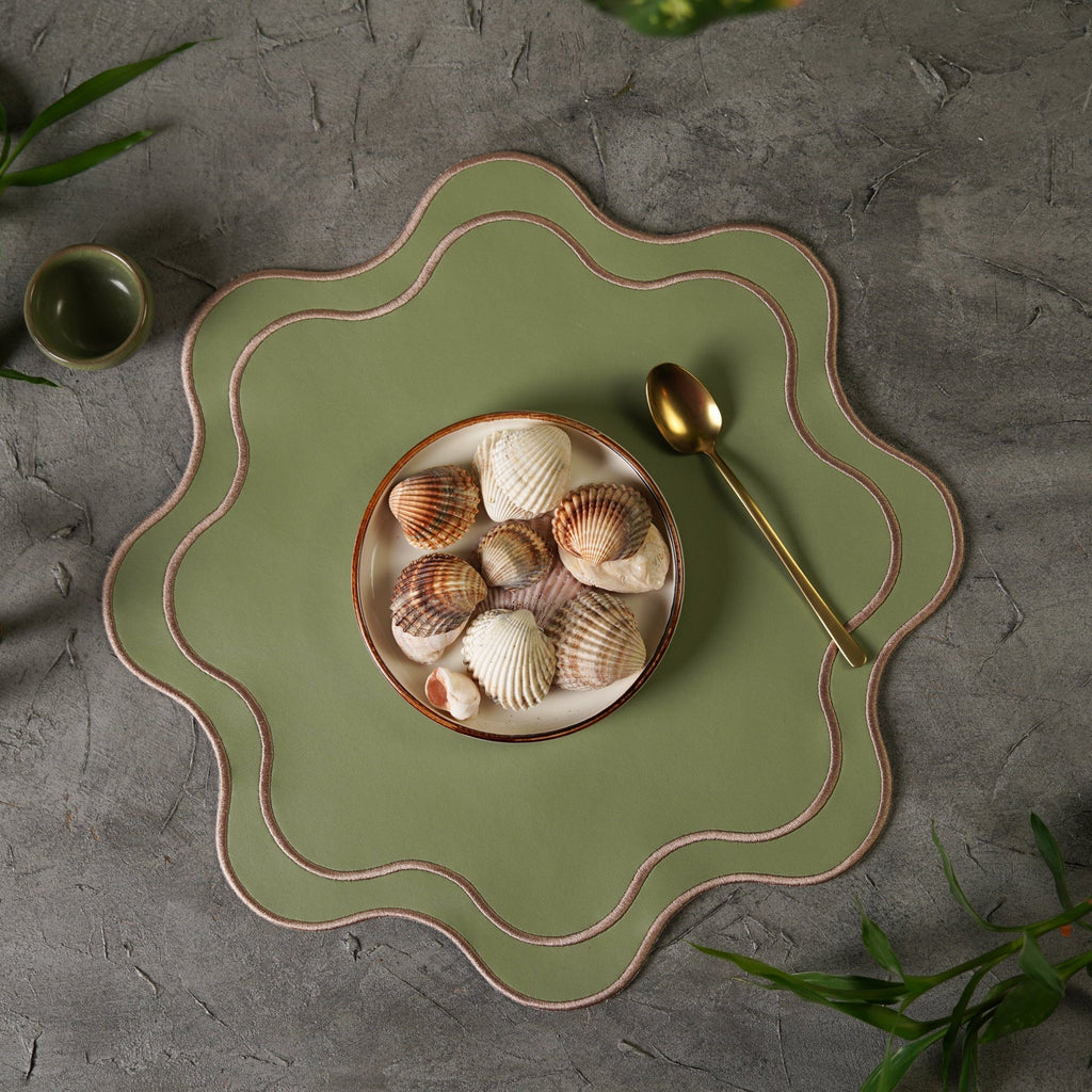 HAVEN LIGHT GREEN FAUX LEATHER PLACEMAT (Set Of 4)