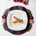 JASMINE PURPLE ORANGE ROUND FAUX LEATHER PLACEMAT (Set Of 4)
