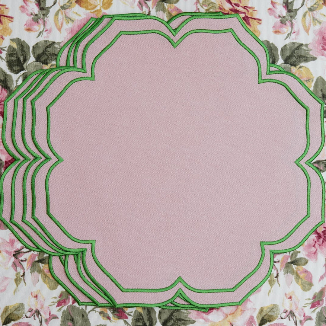 LUMERA PINK WAVY EDGE FABRIC PLACEMAT (Set Of 4)