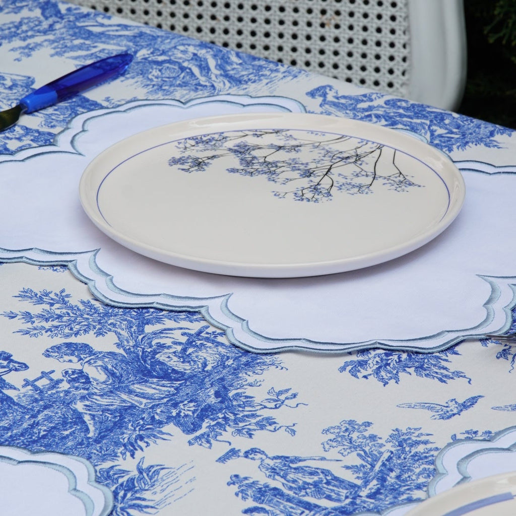 AQUELLE WHITE RECTANGLE FABRIC PLACEMAT (Set Of 4)