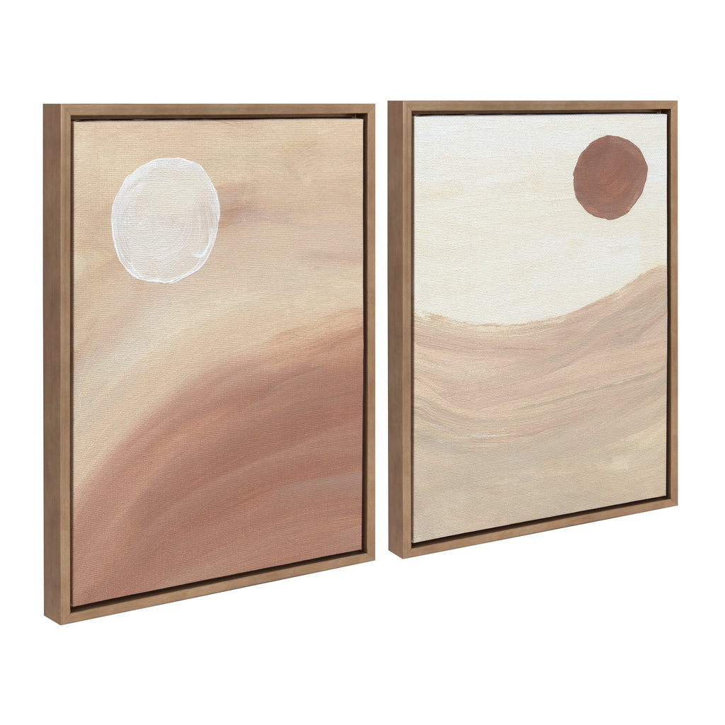 Sylvie Sandy Moon and Carmamel Sunset Framed Canvas Art Set by Mentoring Positives