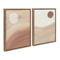 Sylvie Sandy Moon and Carmamel Sunset Framed Canvas Art Set by Mentoring Positives