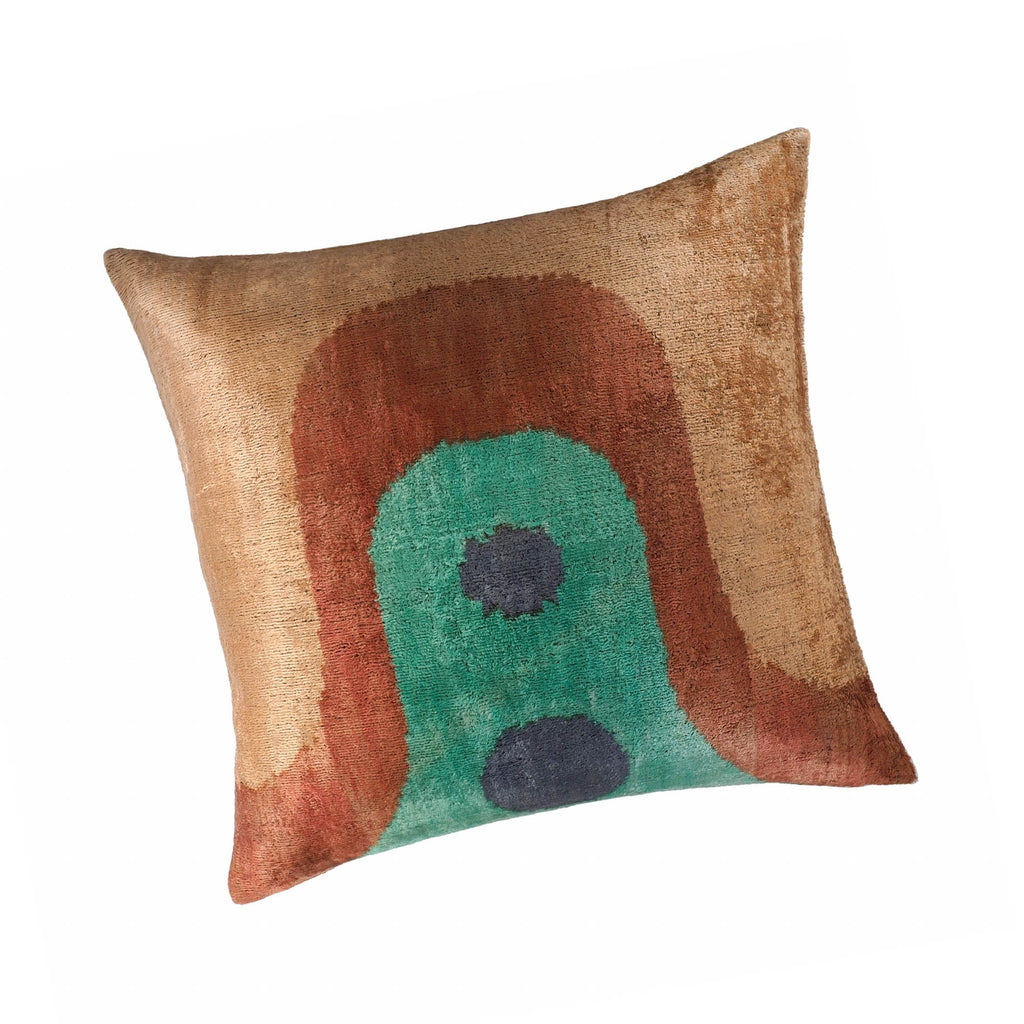 Madonna Silk Velvet Ikat Throw Pillow Cover, 20 x 20