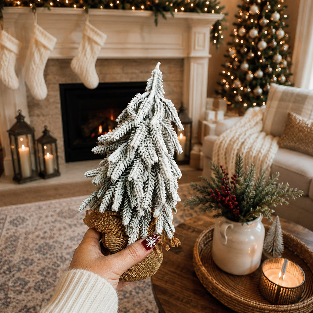 Flocked Mini Christmas Trees