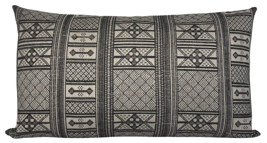 Masai Pillow Cover in Charcoal on Natural, Peter Dunham Textiles