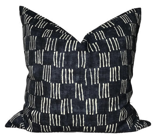 Matchsticks Pillow Cover in Indigo Blue, George Spencer Textiles