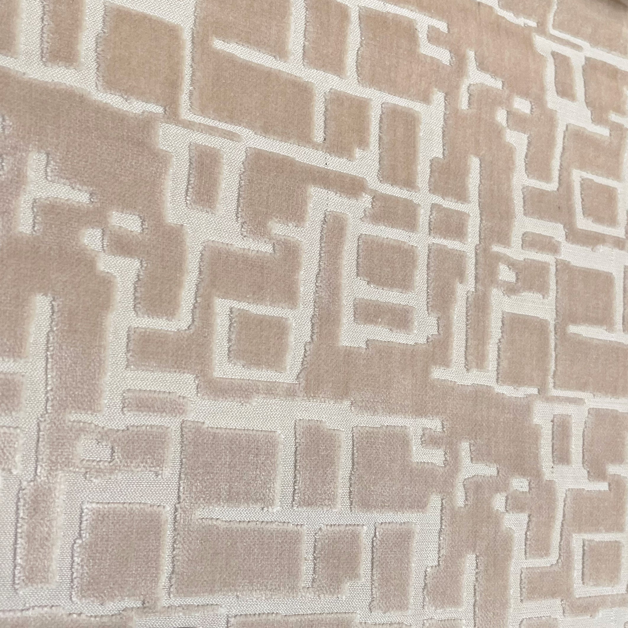 MAZE - CUT VELVET GEOMETRIC UPHOLSTERY FABRIC BY THE YARD