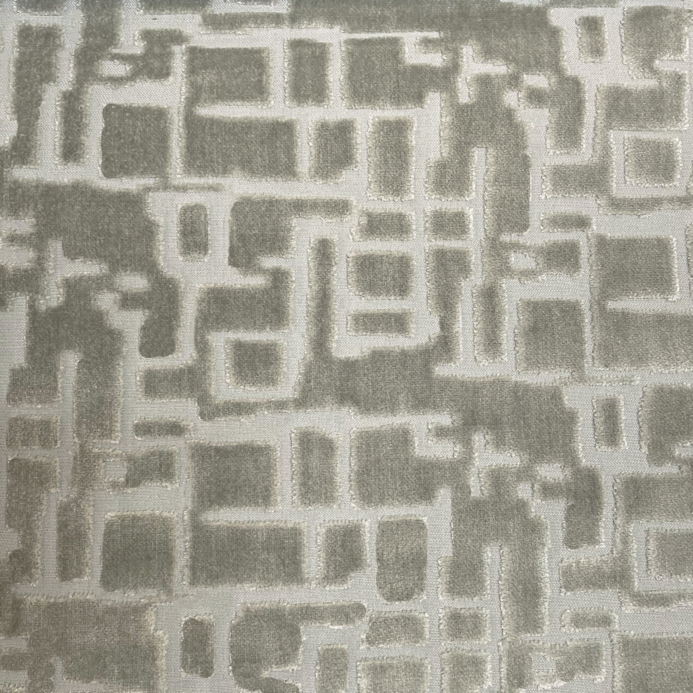 MAZE - CUT VELVET GEOMETRIC UPHOLSTERY FABRIC BY THE YARD
