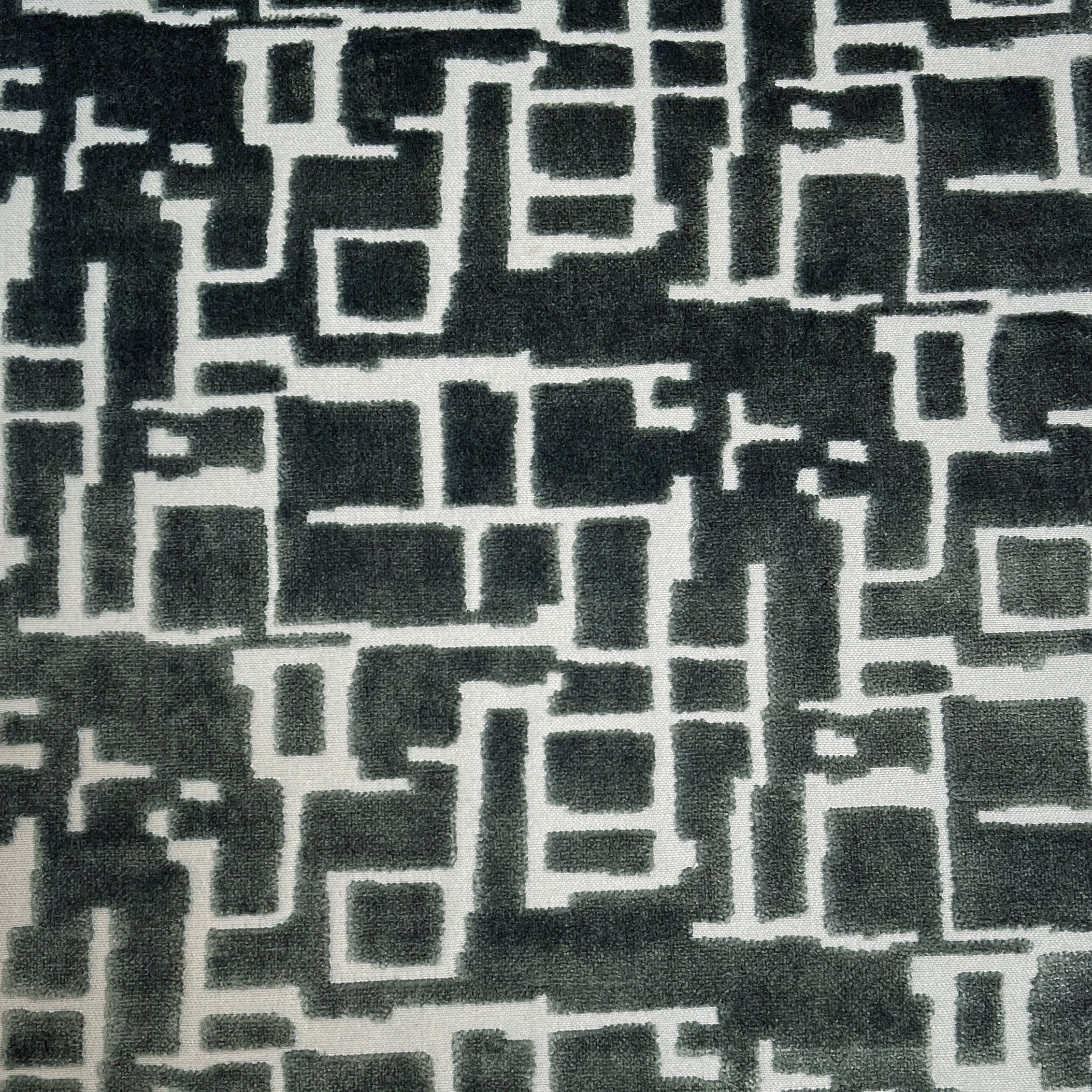 MAZE - CUT VELVET GEOMETRIC UPHOLSTERY FABRIC BY THE YARD