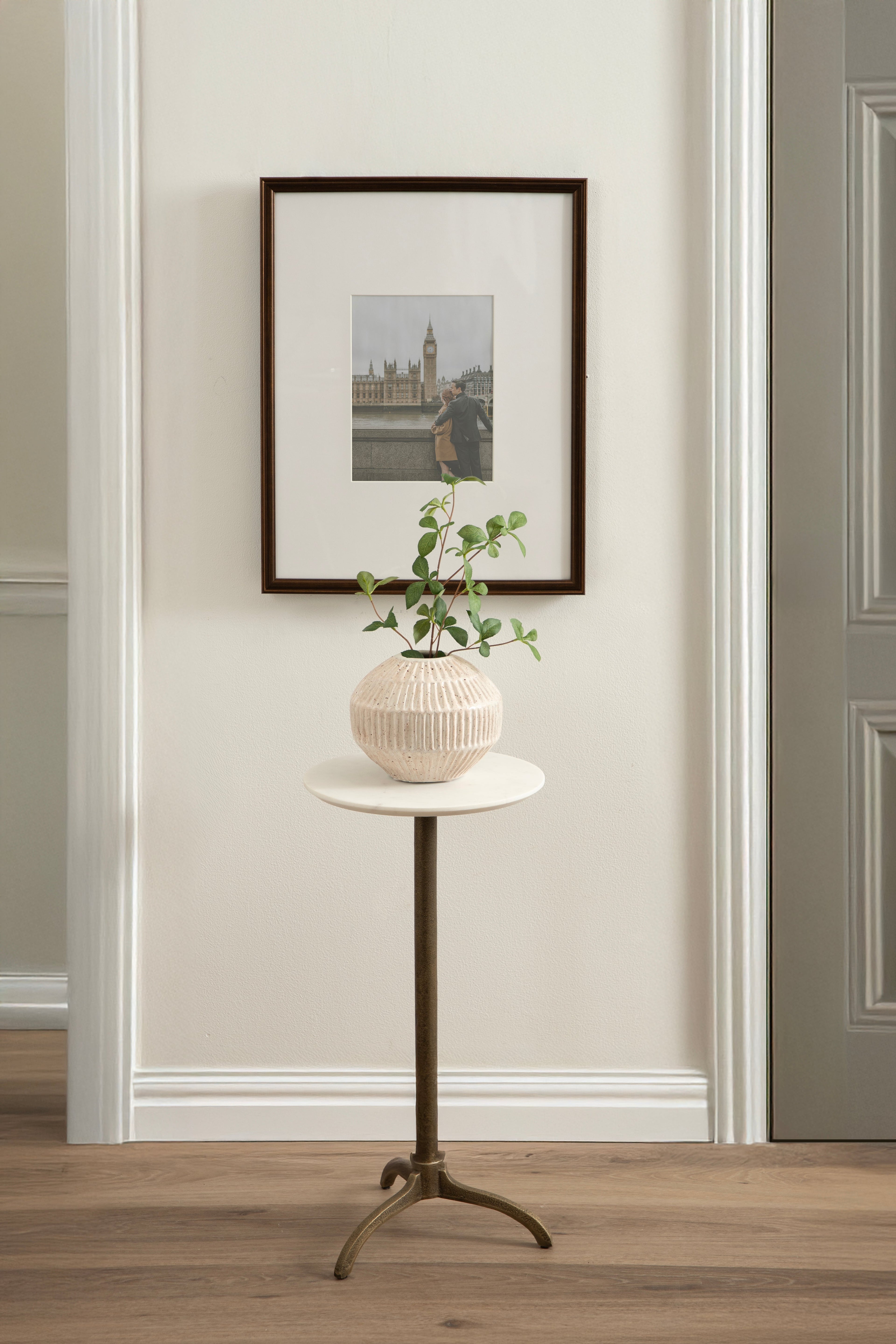 Henshall Marble and Metal Round Side Table