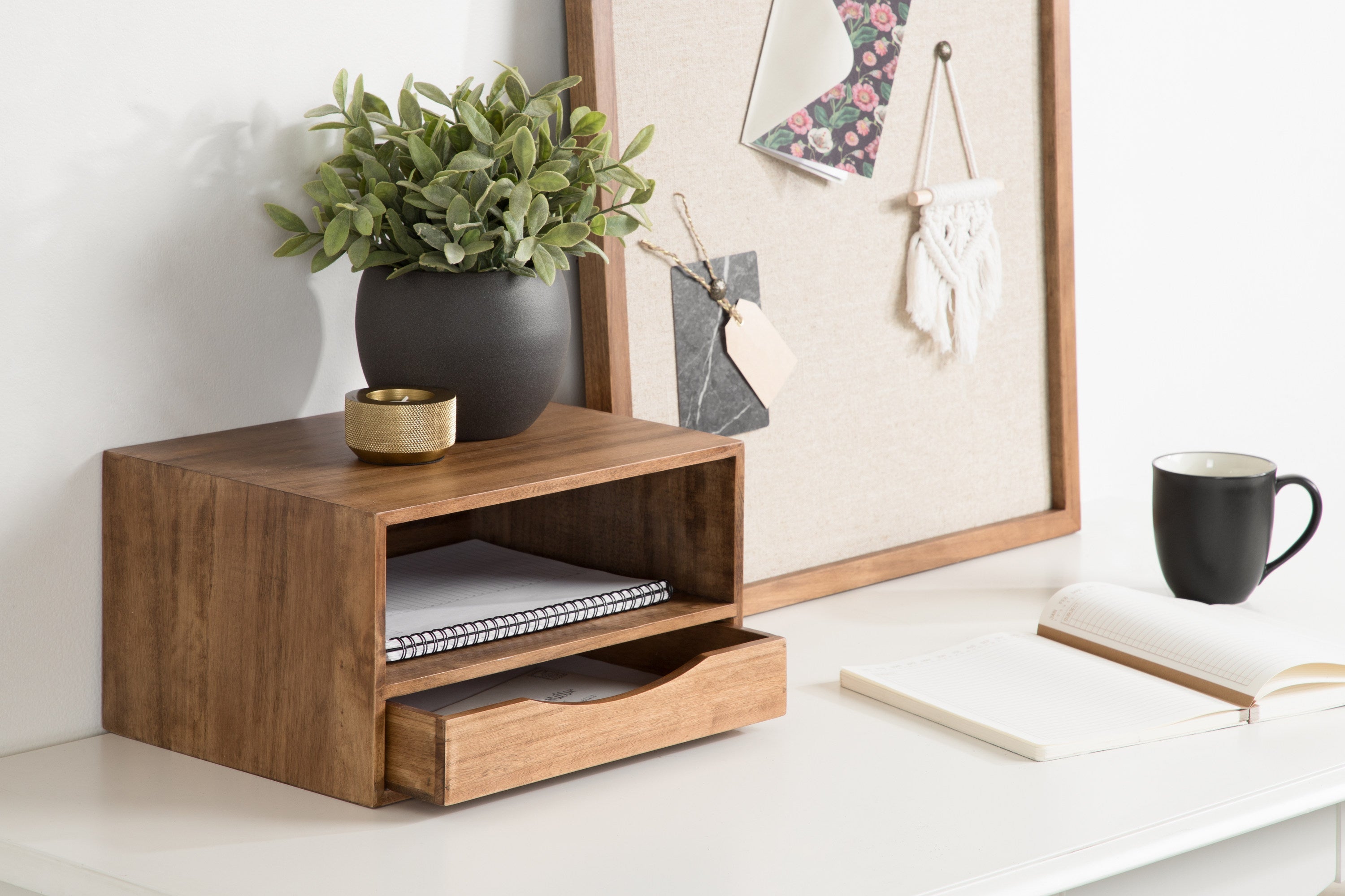 Hutton Floating Wall Shelf with Drawer