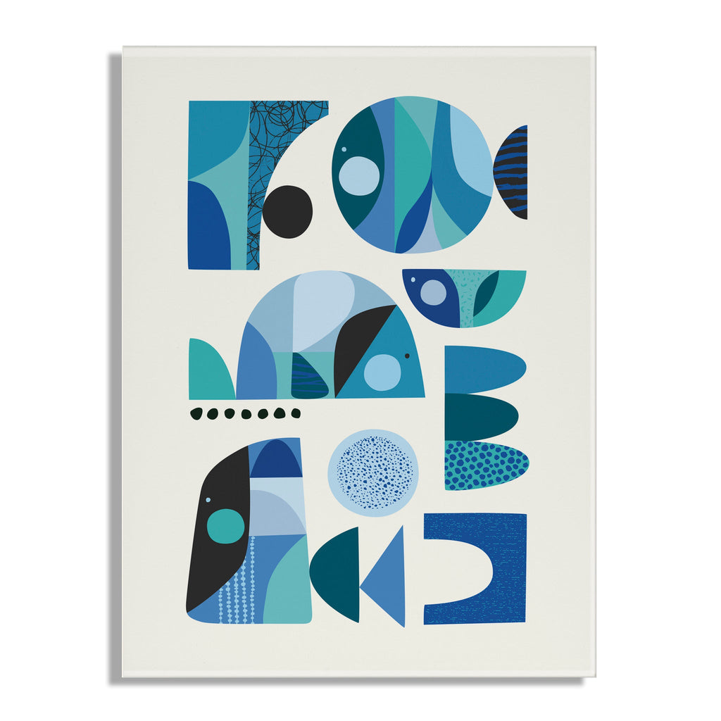 Mid Century Fish Blue Floating Acrylic Art by Rachel Lee of My Dream Wall