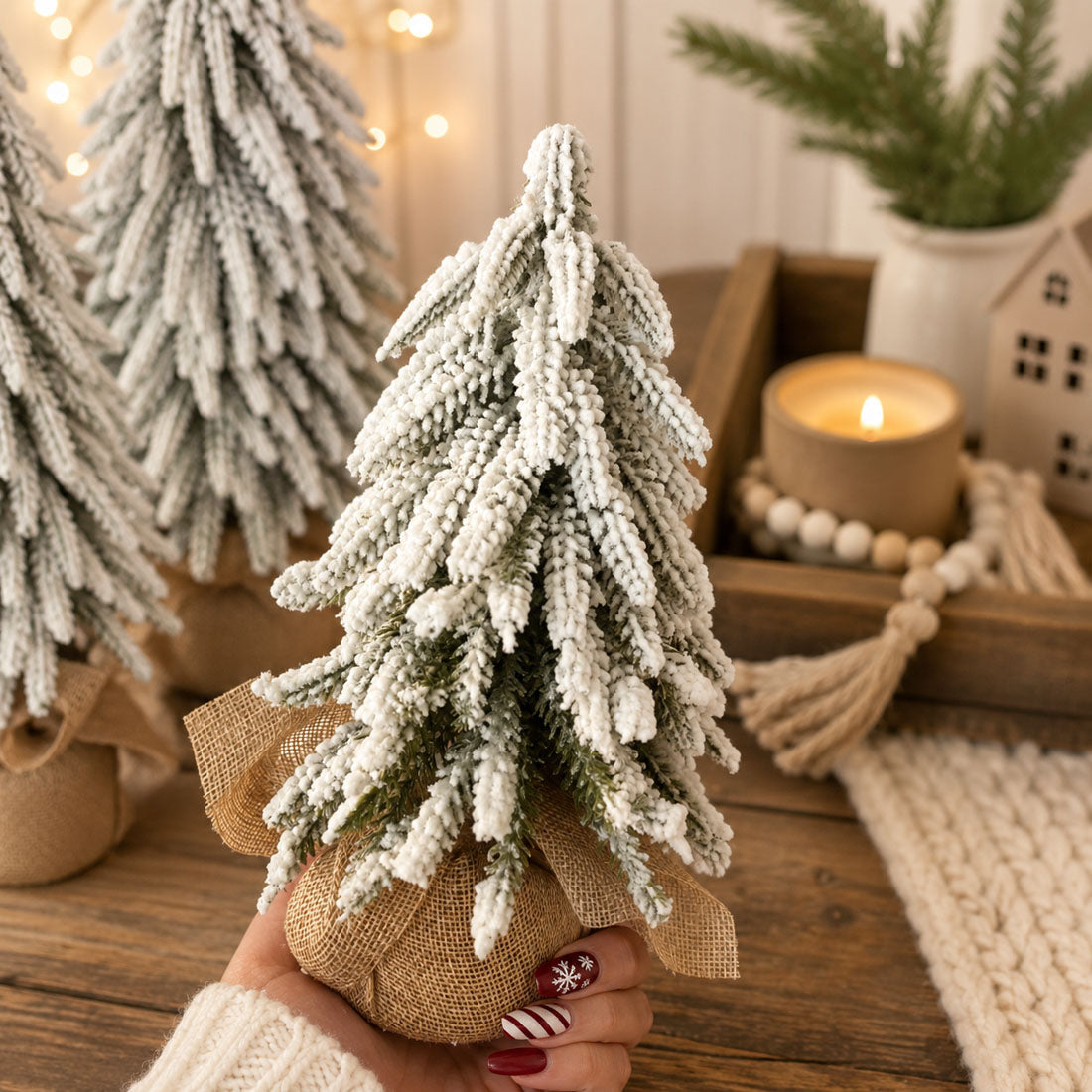 Flocked Mini Christmas Trees