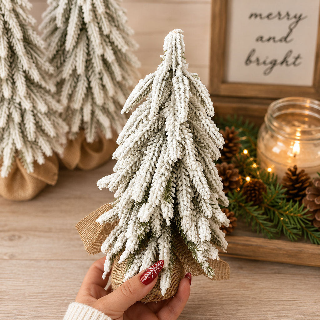 Flocked Mini Christmas Trees