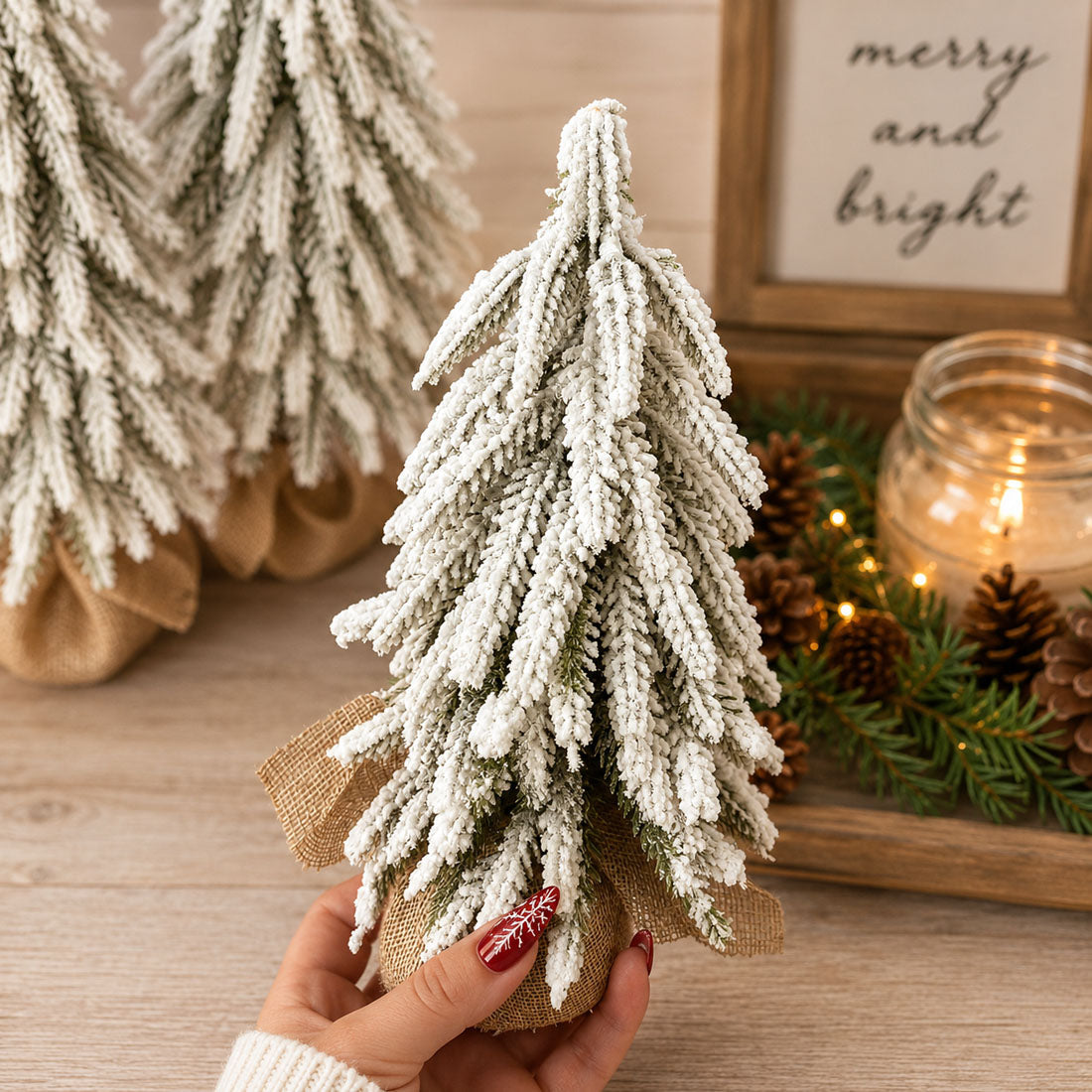 Flocked Mini Christmas Trees